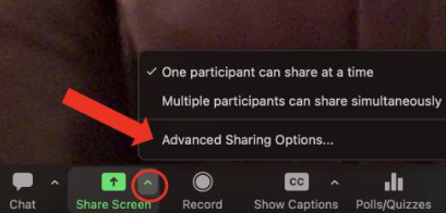 location of how to access advanced share