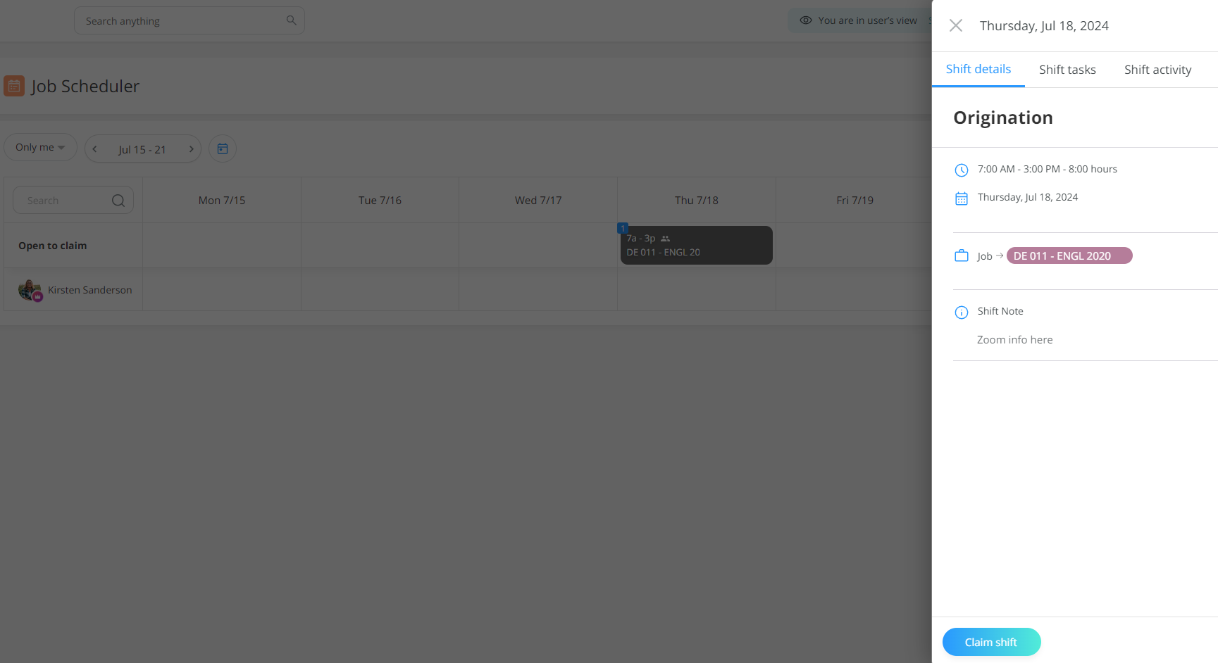 claiming substitutions on connecteam