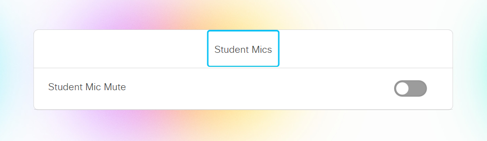 student mic controller