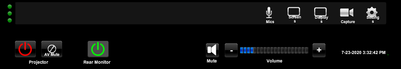 Control Bar along the Bottom