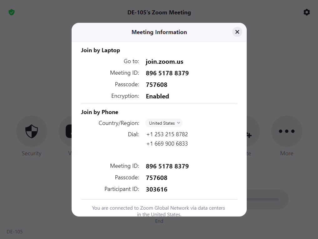 Meeting Information in Zoom Rooms