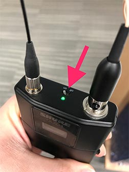 QLXD microphone power switch