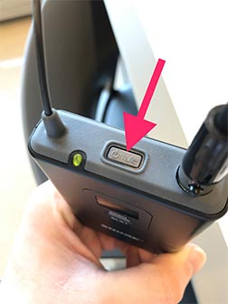 SLX microphone power button